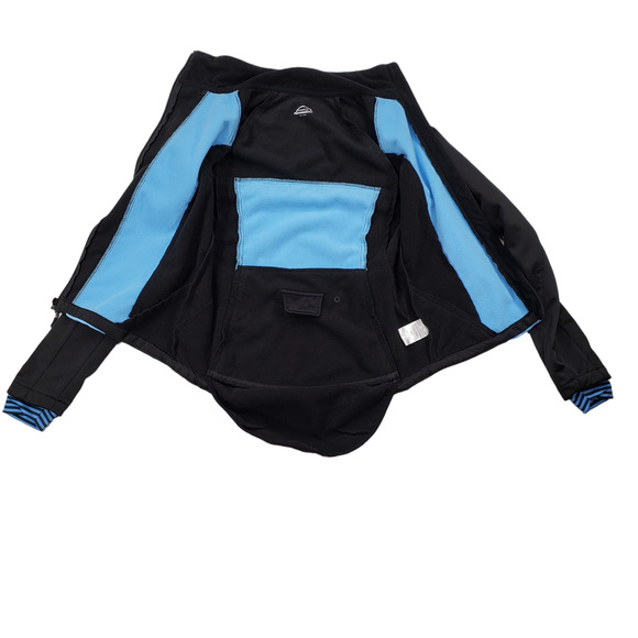 Performance Bike Cycling Jacket S Women Black Light Blue Back Pocket Back‎ Flap - Picture 6 of 12